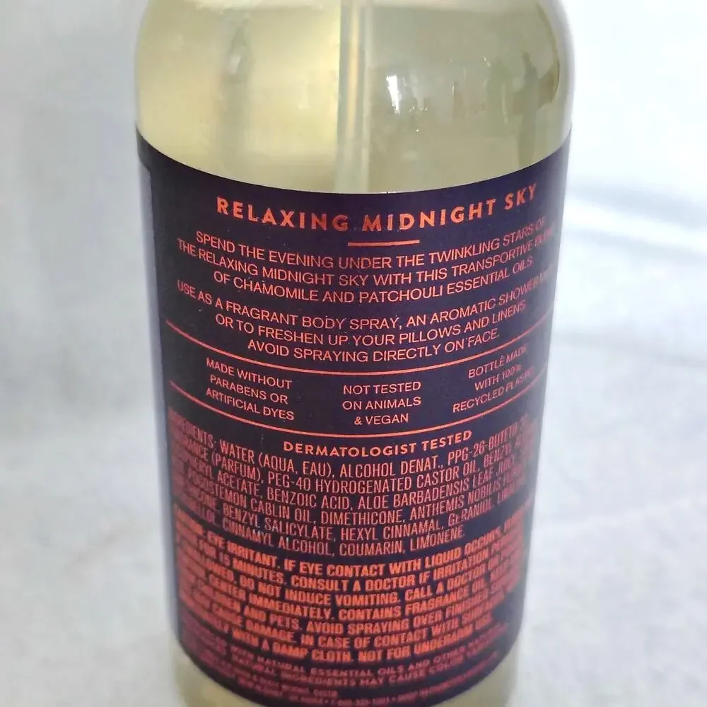 Bath&Body Works Relax Midnight Sky Chamomile Patchouli Essential Oil Spray 5.3oz